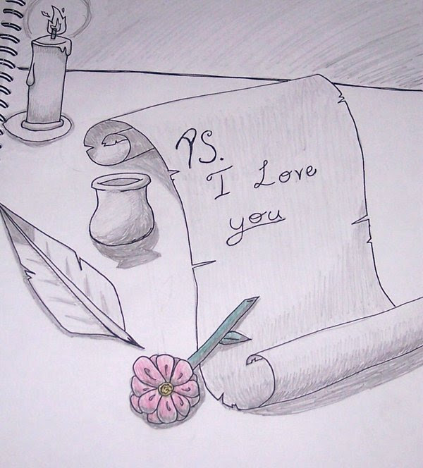 Free I Love You Drawings In Pencil With Heart Download