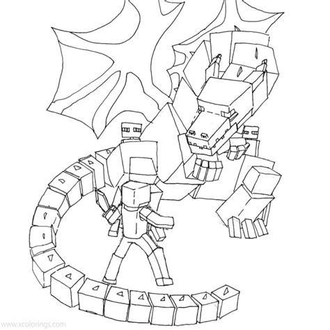 Minecraft enderman color by number · minecraft pickaxe color by . ender dragon coloring pages line drawing xcoloringscom