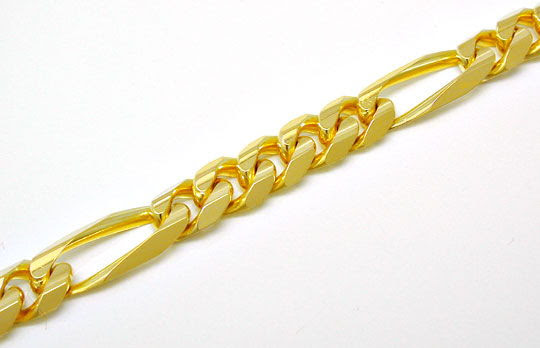 Foto 2, Massive Figaro Goldkette Gelbgold 14K/585 Karabiner Neu, K2855