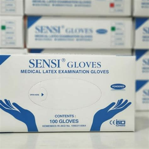 jual sensi gloves latex isi  size    handschoon  steril