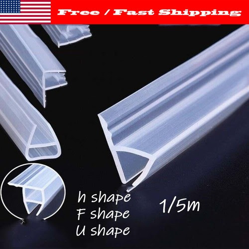 4 Shape 1M//5M Bath Shower Screen Door Window Seal Strip Gap Curved Flat Rubber