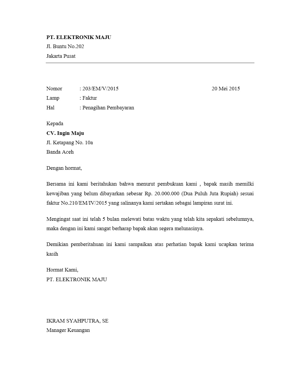 Contoh Surat Kuasa Tidak Resmi  Fontoh