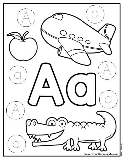 Students can trace the uppercase and lower case letters at the top or each abc worksheets to learn how to correctly form each letter. preschool worksheets superstar worksheets