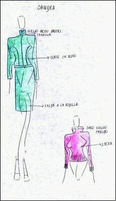 Bosquejos de los vestidos del cuartel