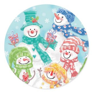 Cute Snowman Christmas sticker sticker