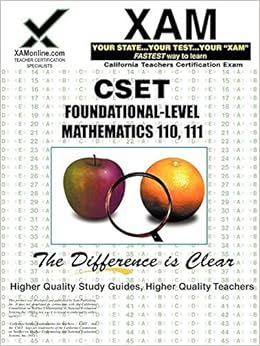 Cset Foundational Level Mathematics 110 111 Xam Cst