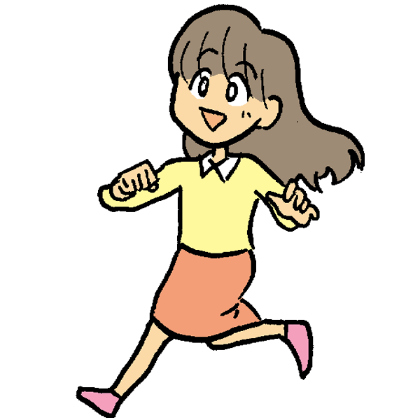 走る女の子のイラスト かわいいフリー素材が無料のイラストレイン