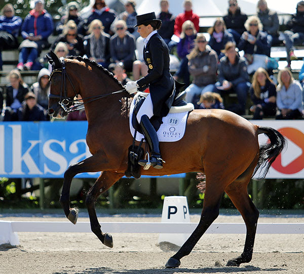 Lyndal Oatley on Sandro Boy competing in Europe this summer. © 2015 Kim C. Lundin
