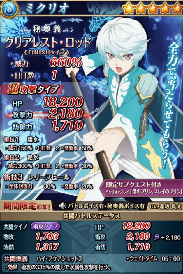 評価 考察 新召喚 ミクリオ パスカル ルカ 24歳既婚者のテイルズオブアスタリア