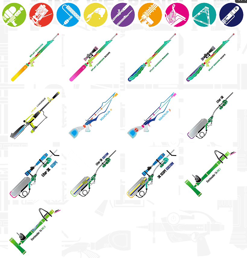 Sukukora 96 Deco Dynamo 3 K Buki Icon Made A Splendid Illustration Of All Splatoon S Bukki Gigazine
