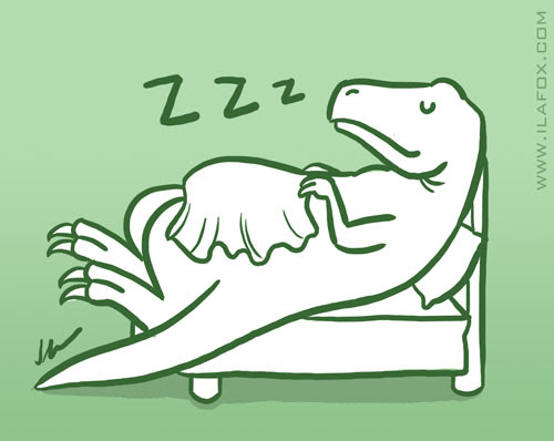 Cama Dinossauro, busca bizarra, ilustração by ila fox