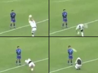 ありえないほど強烈に顔面直撃するサッカーのスローイン 動画 ライブドアニュース
