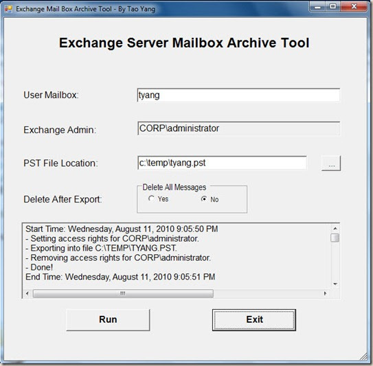 Mailbox Archive Tool For Microsoft Exchange Servers Managing Cloud And Datacenter By Tao Yang