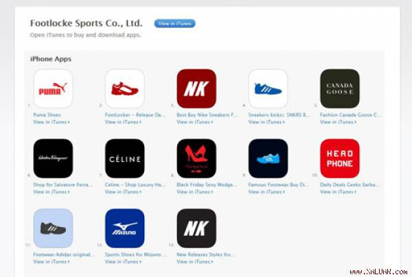 Ứng dụng của hãng bán lẻ giày Foot Locker bị nhái bởi một công ty có tên Footlocke Sports.