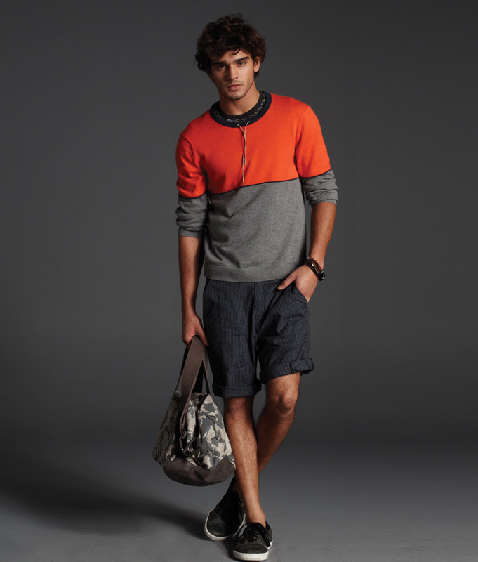 Brazilian top model Marlon Teixeira posing for Armani Exchange's ...
