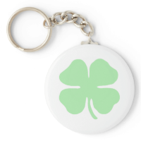 light green 4 leaf clover shamrock.png key chains