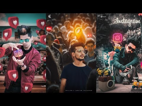 Instagram Viral Editing in Photoshop |  Instagram 3D map icon visual Photo Editing tutorial