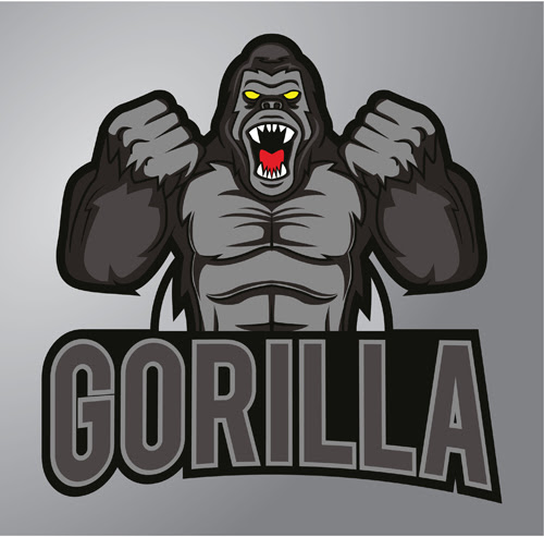 Download Gorilla logo design vector material 01 - Vector Animal free download