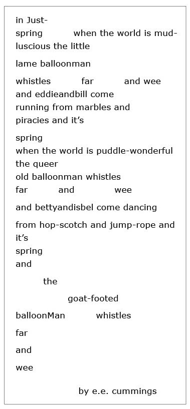 this innocent ebullient poem by the unconventional e e cummings 1894 ...