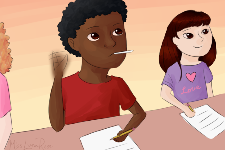 Autistic Boy and Friends at School.png