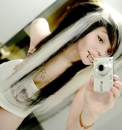 black and blonde hair scene. lack and londe scene