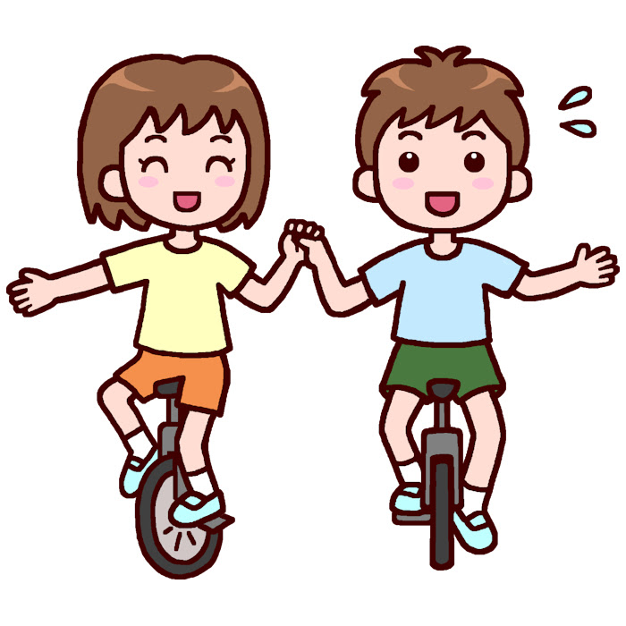 一輪車 カラー 野外 園庭遊びの無料イラスト 園の生活 保育素材