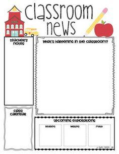 Blank Preschool Newsletter Template Clip Art Library