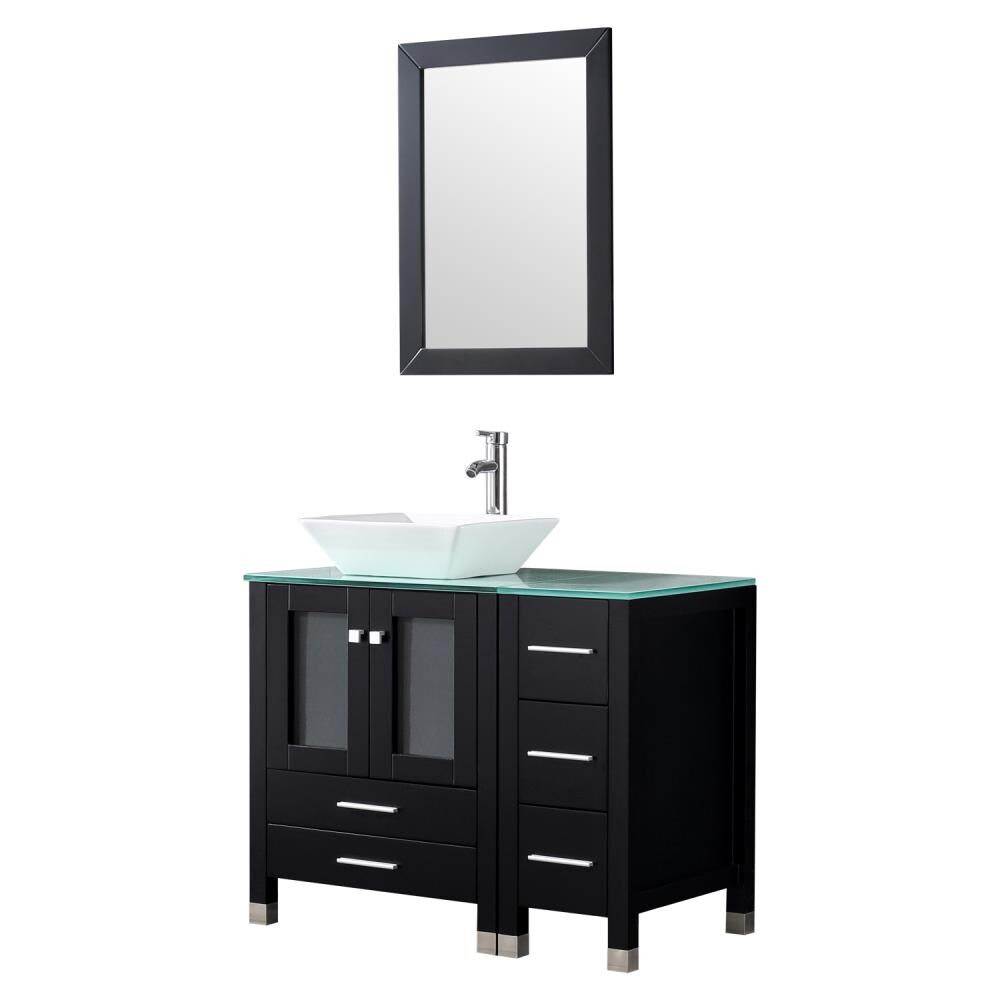 Wonline 36 In Black Double Sink Bathroom Vanity With Black Wood Top Mirror And Faucet Included In The Bathroom Vanities With Tops Department At Lowescom Wonline 36 In Black Double Sink Bathroom Vanity With Black Wood Top Mirror And Faucet Included In The Bathroom Vanities With Tops Department At Lowescom