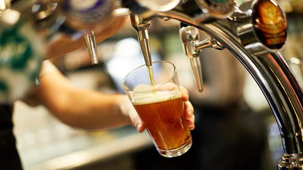 beer being poured