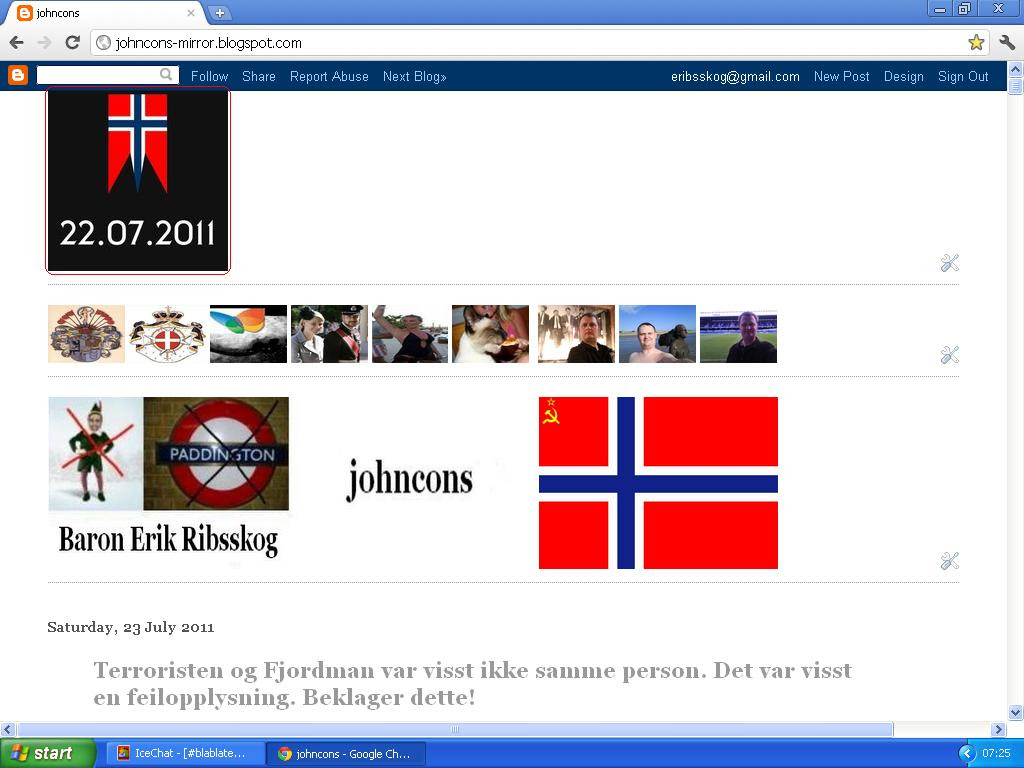 valgte å sette på et flagg på svart på bloggen