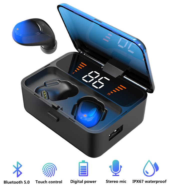 Wireless Headphones Bluetooth 5.0 Earphones True Stereo Earbuds IPX67 Sports Headset With HD Mic Fo