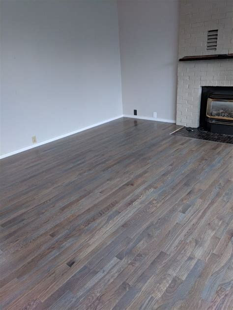 White oak unfinished solid hardwood flooring 5 in. Minwax classic gray on white oak hardwood floors; Sherwin