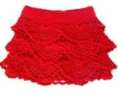 Red Crochet Toddler Ruffle Skirt - PureCraft