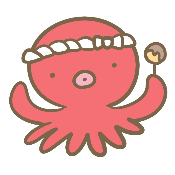 タコとたこやきのイラスト かわいいフリー素材が無料のイラストレイン