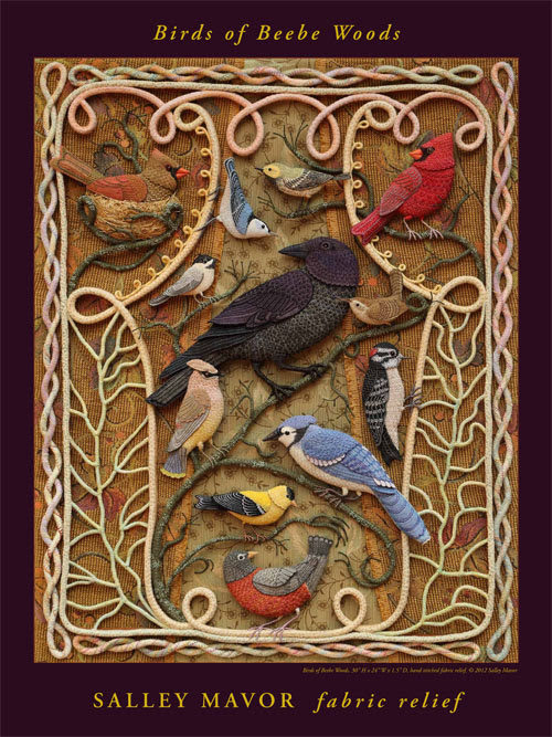 Aves del paraíso de fieltro con bordado (4) (500x667, 362KB)