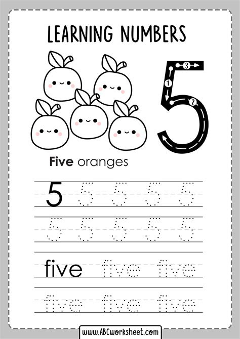  tracing numbers worksheets