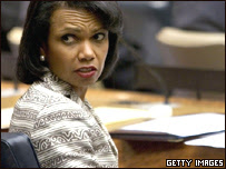 La secretaria de Estado de EE.UU., Condoleezza Rice