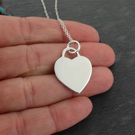 Cable chain necklace sterling silver italian 1.3mm nickel free 14 inch. Personalized Heart Pendant Necklace - Custom Engraved