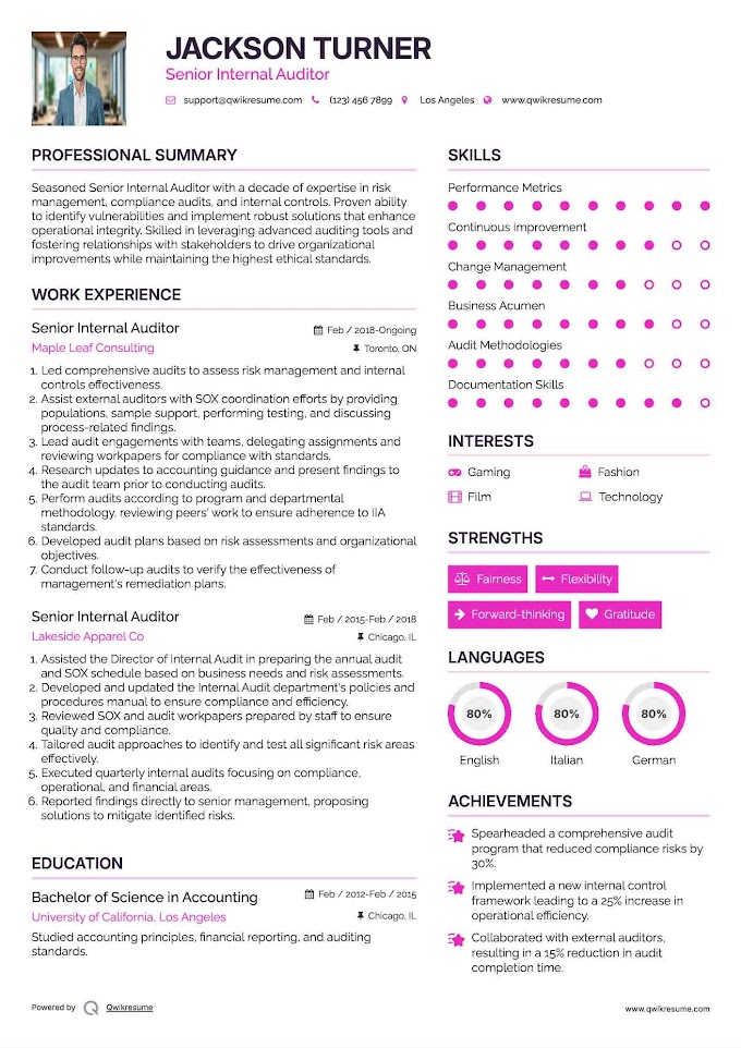 Professional Cv For Auditor : #1 Auditor Resume Templates: Try Them Now | MyPerfectResume - Start with your most recent job, and go back from there.
