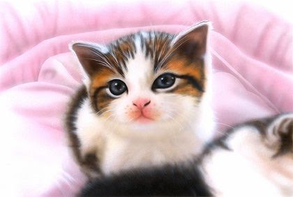 リアリズム絵画 リアルイラスト 動物の絵 子猫の絵 外出前 マンチカン2