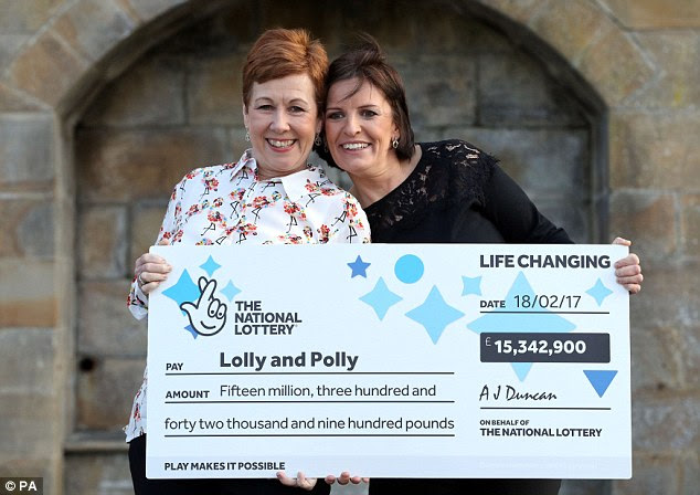 Despite both of them banking £7,671,450 each after matching all six numbers, neither Paula (right) or Lorraine (left) have any intentions of giving up work