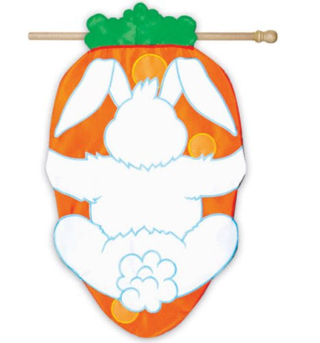 Bunny and Carrot Applique House Flag