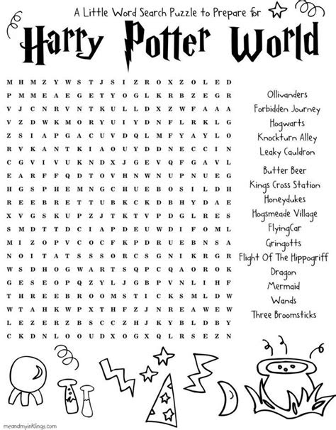  resultado de imagen para word search harry potter words harry potter