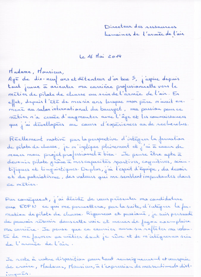 Lettre de motivation pour l armée de l air - laboite-cv.fr