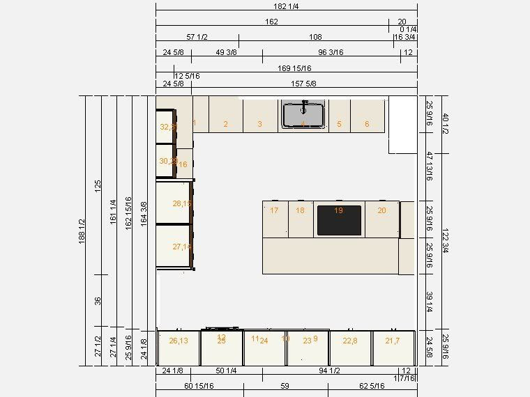 kitchen floor plans and dimensions