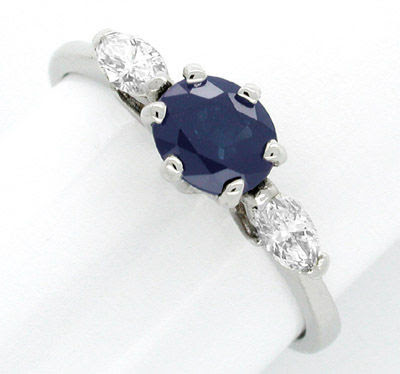 Foto 1, Neu! Diamant-Safir-Ring 18K Handarbeit Luxus! Portofrei, S7484