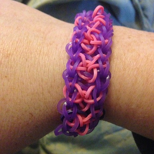My babe made a Mickey Mouse rainbow loom bracelet.  :)