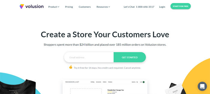 Volusion Best ecommerce software to build an online shop