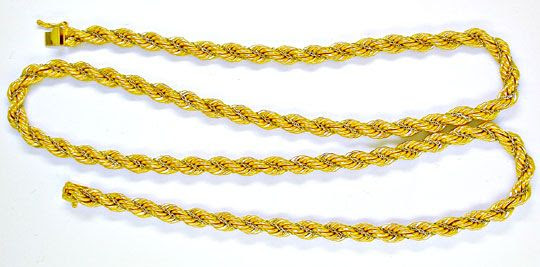 Originalfoto TOP KORDEL-KETTE GELBGOLD WEISSGOLD 14K/585 LUXUS! NEU!