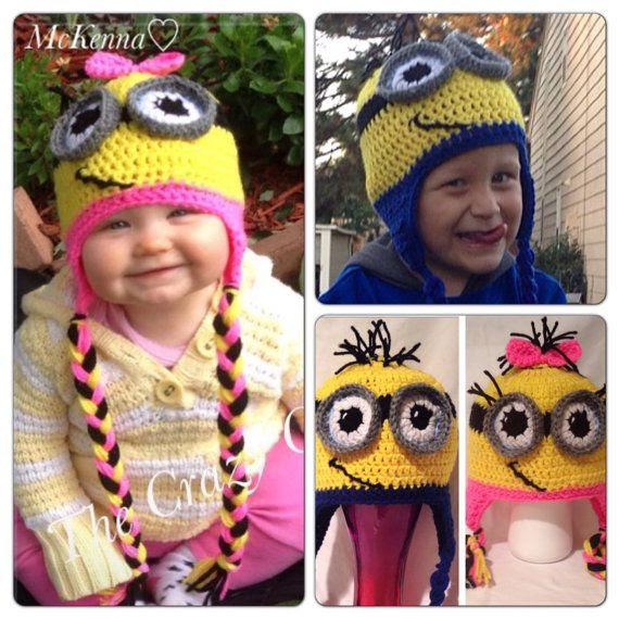 Despicable Me Minion Beanie Girl or Boy by CrazyCrochetHooker, $21.49